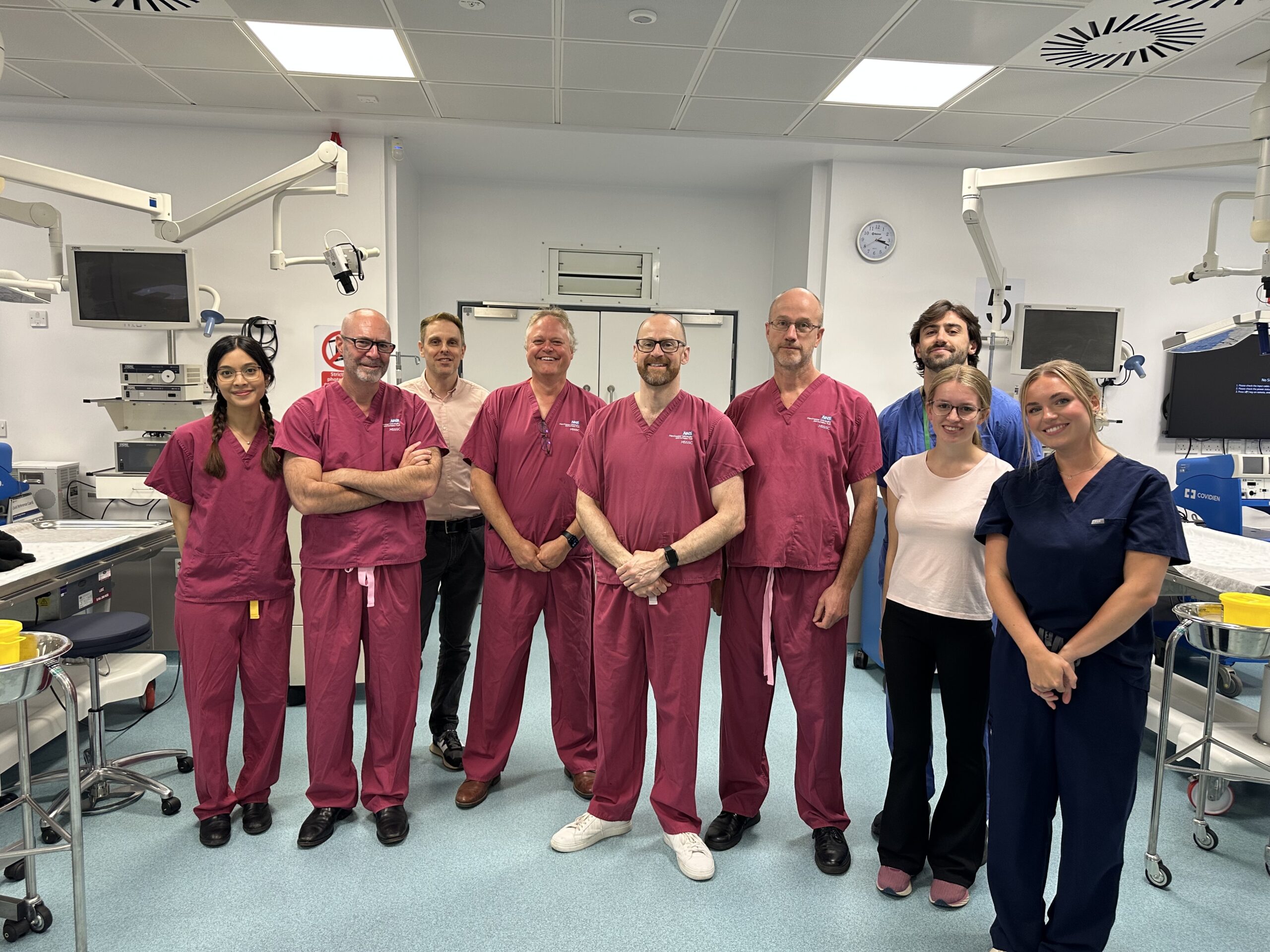 Engineering team photo in Human Cadaver Lab testing GIFT